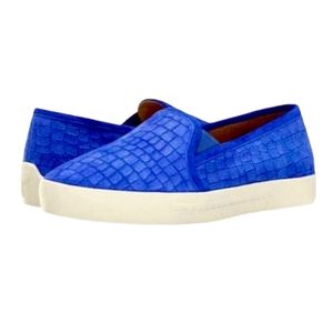 HP♥️ Joie Huxley bright blue, embossed, suede chunky platform loafers